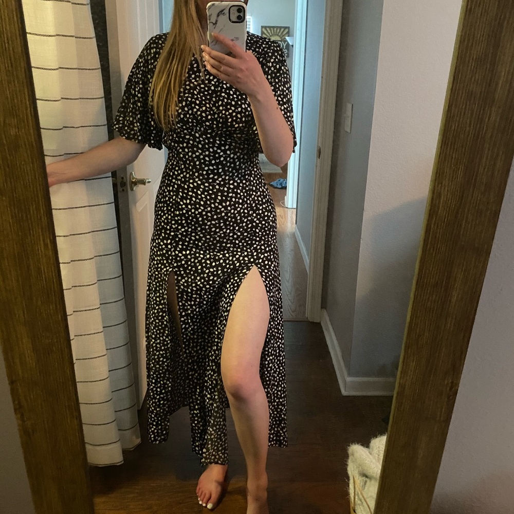 Topshop Austin Dot Print Midi Dress